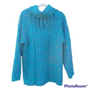 Cappagallo Mohair Blend Sweater Fringed Size Medium.
